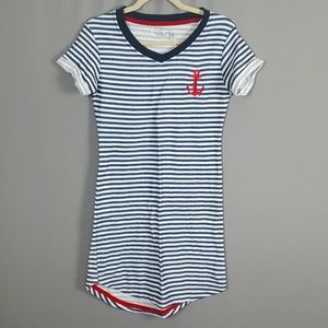 Ingear Resort Nautical Terrycloth Striped Dress, Size S